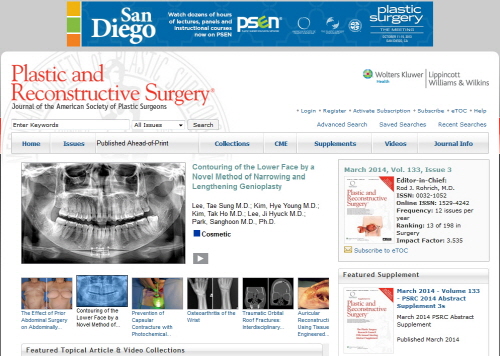 대한민국 턱끝성형 수술법, 미국 성형외과학회 사이트에 등재 기사의 사진